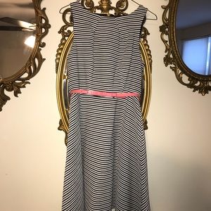Beautiful stripe dress Sz Small bow belt pin up